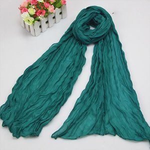 Lightweight Summer Scarf Wrap Sheer Cotton Dark Hunter Green NEW SALE 2 FOR 15